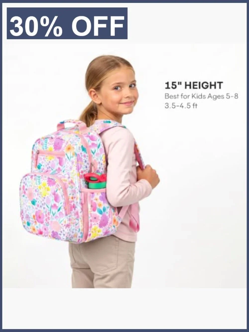 Kids Backpack for Girls Kindergarten School Bookbag 5-8 Years Flower